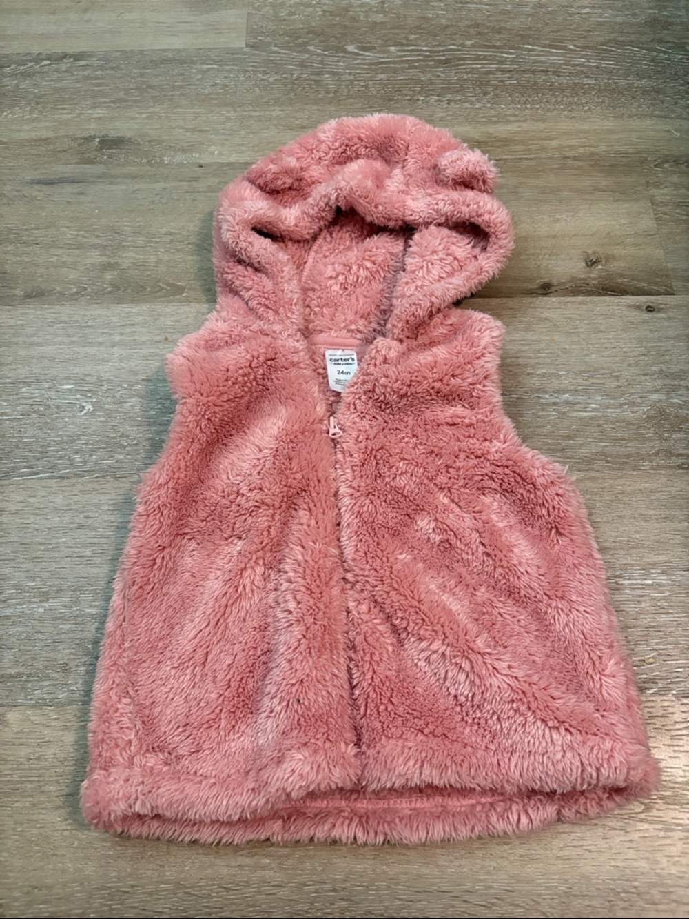 Carter's Plush Hooded Faux Fur Vest - Pink